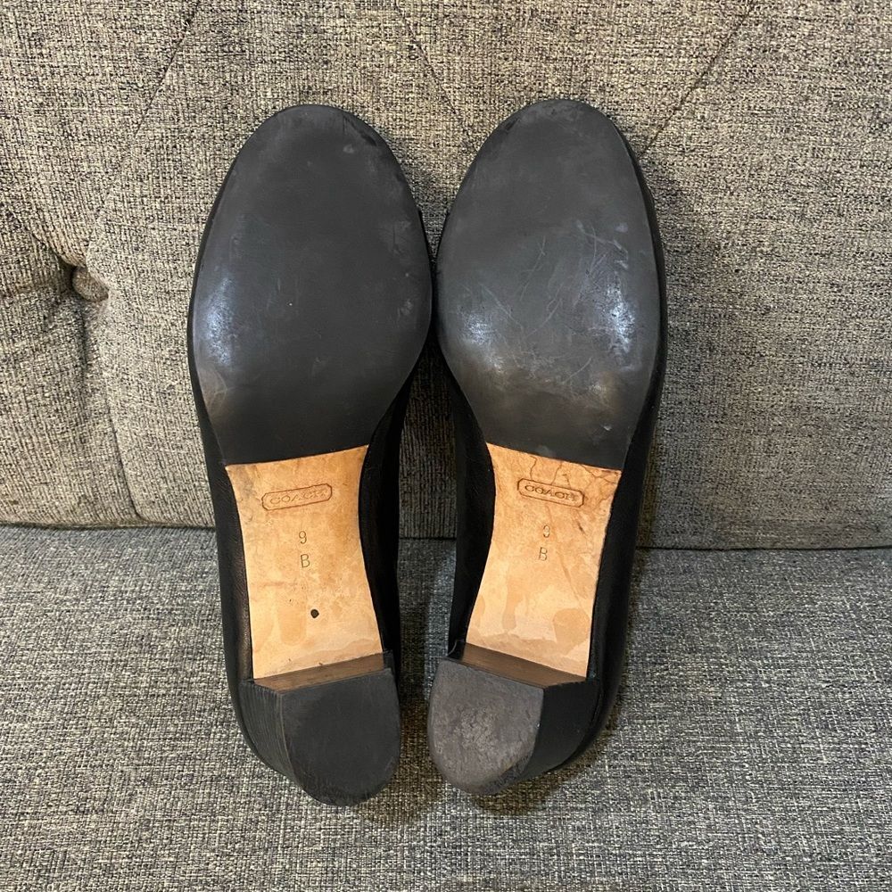 Coach Elizabeth Pumps Heels Black Leather Shoes Women’s Size 9 - Picture 9 of 11